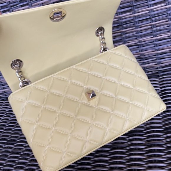 Kate Spade Natalia Smooth Leather Medium Flap Shoulder Bag Frosty Lime - Picture 10 of 16